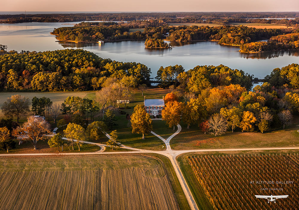 aerial view of Chatham Vineyards