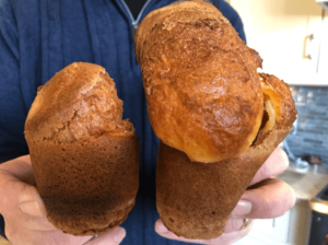 One deflated popover and one fully risen popover