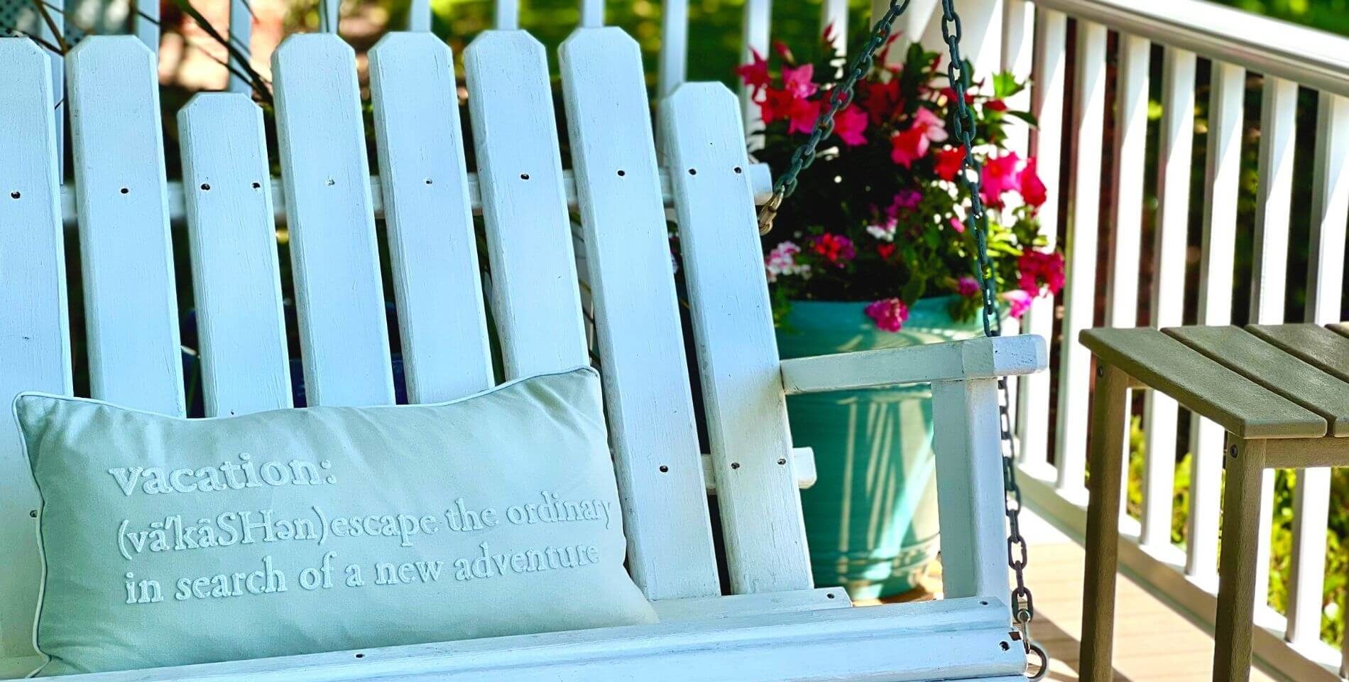 Front porch swing at the Bay Haven Inn of Cape Charles