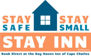 Logo that reads Stay Safe, Stay Small and Stay Inn, with picture of a house